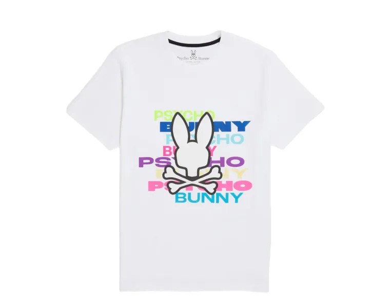 Мужская футболка с рисунком Psycho Bunny Tyrian, белый