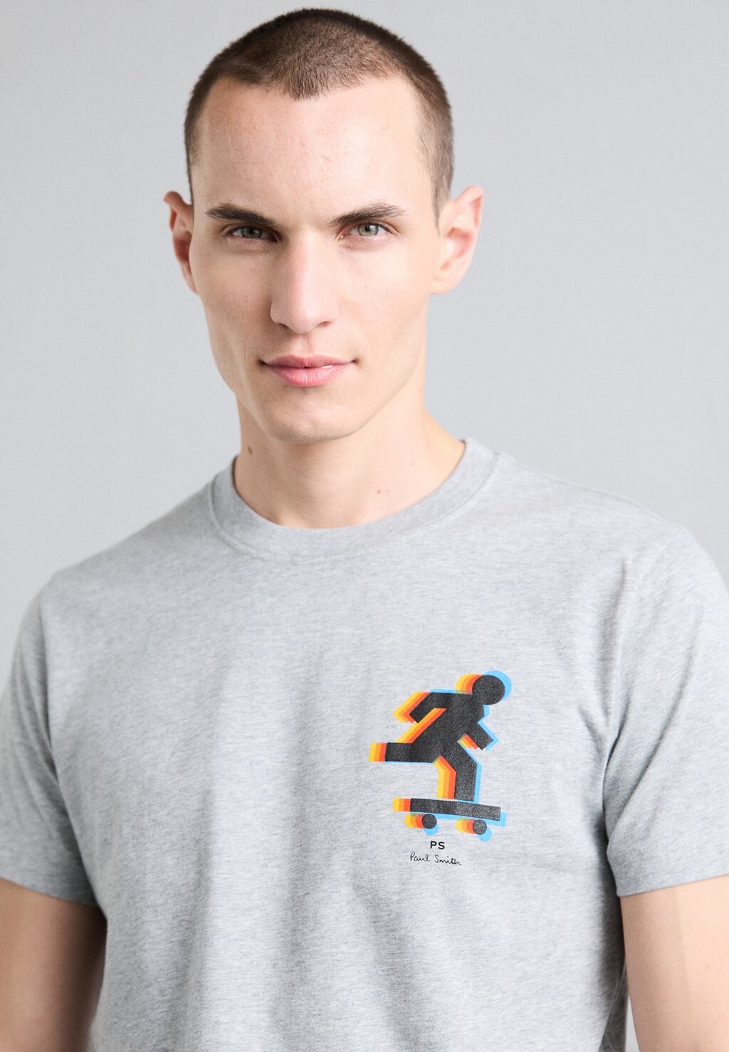 Футболка с принтом MENS SLIM FIT SKATER PS Paul Smith, серый