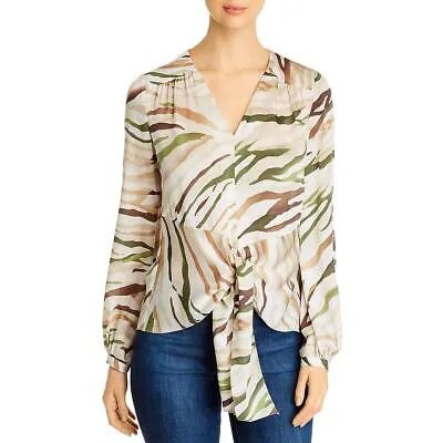 Elie Tahari Womens Kali Silk Hi-Low Tie Front Blouse Top BHFO 1615