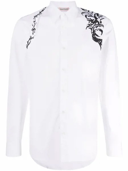 Alexander McQueen рубашка с цветочным принтом