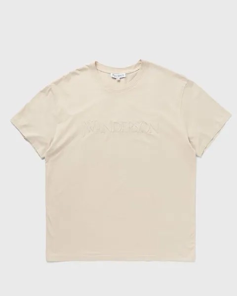 Футболка Jw Anderson Logo Embroidery Tee, бежевый