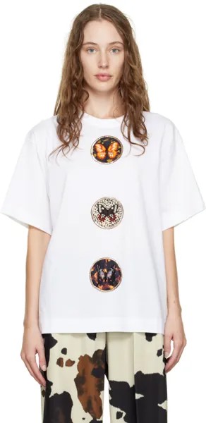 Белая футболка с графической нашивкой Dries Van Noten