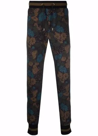 PAUL SMITH спортивные брюки с кулиской и цветочным принтом
