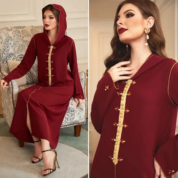 Eid Абая для женщин Дубай Abaya Турция мусульманский Макси-хиджаб платье Caftan Marocain марокканский кафтан модный мусульманский Djellaba Femme