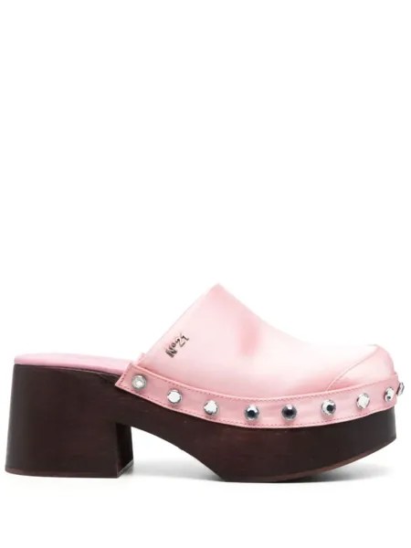 Nº21 stud-embellished platform clogs, розовый