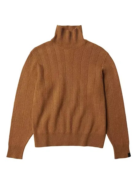 Кашемировый свитер свободного кроя с узором «елочка» Durham Rag & Bone, цвет camel