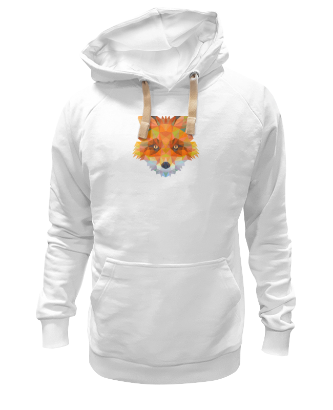 Худи Printio Полигональная лиса белое 3XL