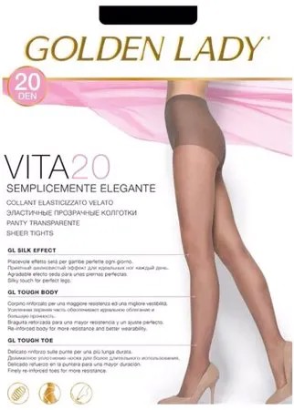 Колготки Golden Lady Vita 20 den, размер 2-S, nero (черный)