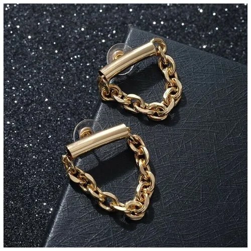 Серьги , металл, золотой