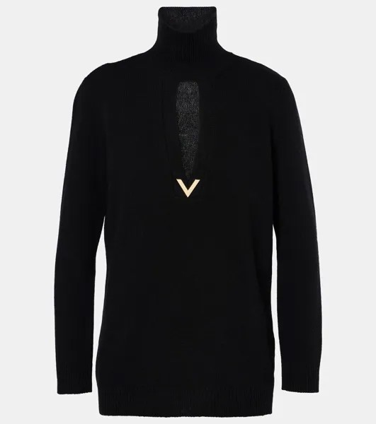 Свитер-водолазка из натуральной шерсти VGold Valentino, черный