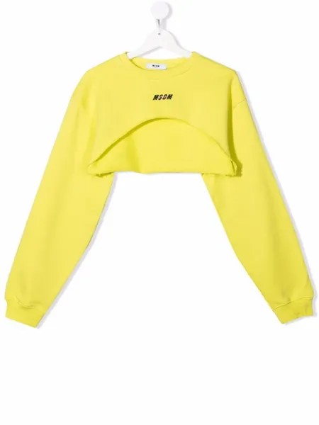 MSGM Kids укороченная толстовка с логотипом