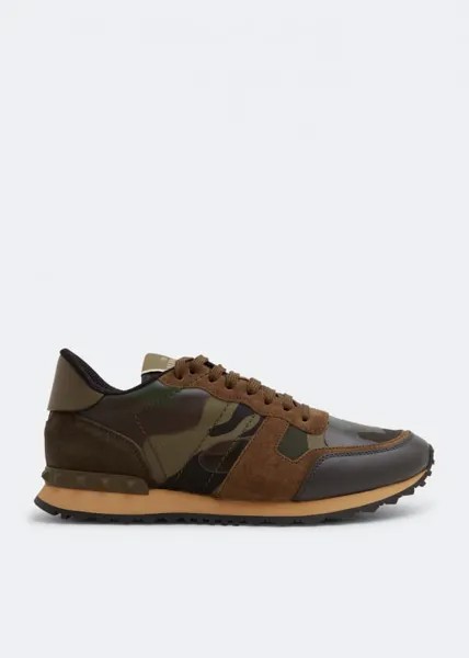 Кроссовки VALENTINO GARAVANI Camouflage Rockrunner sneakers, коричневый