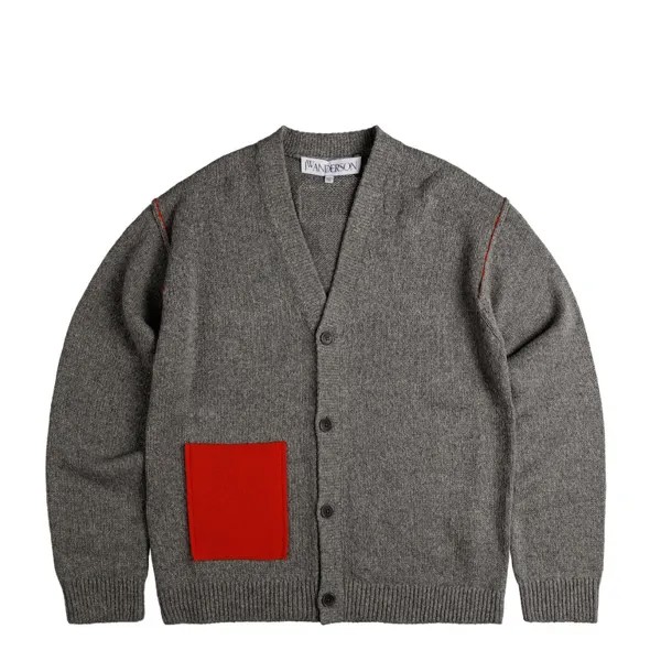Кардиган Jw Anderson Contrast Pocket Cardigan JW Anderson, серый