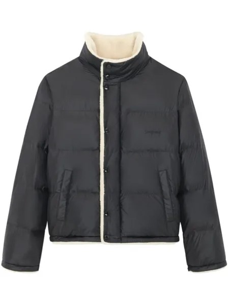 Saint Laurent куртка с подкладкой из овчины, черный
