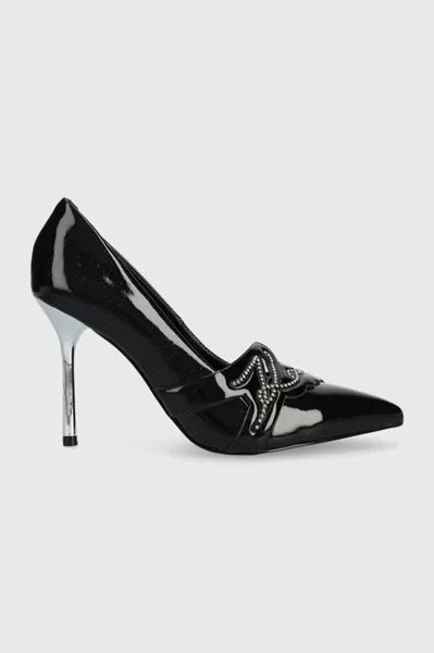 САРАБАНДА кожаные туфли на каблуке Karl Lagerfeld, черный