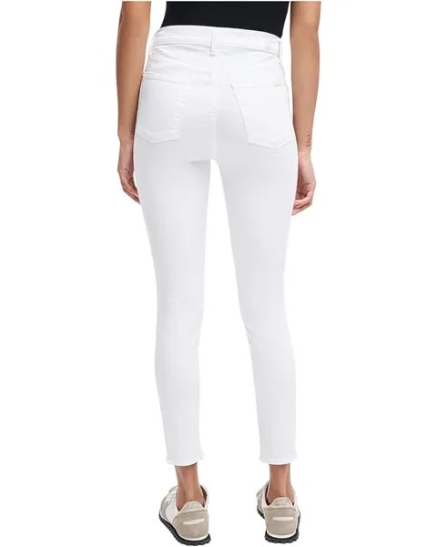 Джинсы 7 For All Mankind High-Waist Ankle Skinny in Clean White/Destroy, цвет Clean White/Destroy