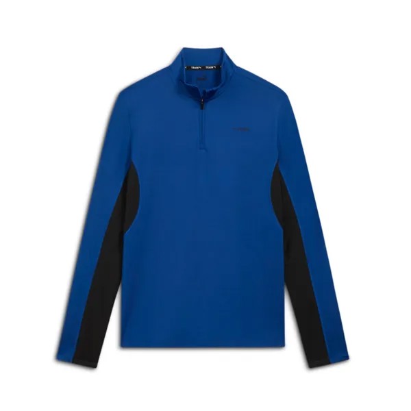 Мужской пуловер с молнией на четверть PUMA FIT Polyspan, цвет Cobalt Glaze/Black