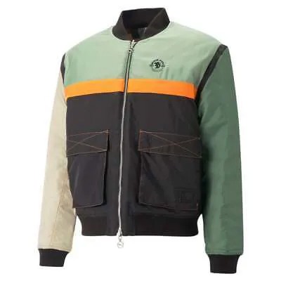 Puma B5s X Full Zip Bomber Jacket Mens Green Повседневная спортивная верхняя одежда 53780001