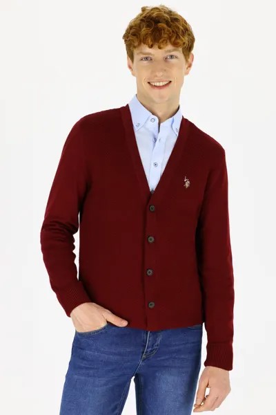Кардиган мужской G081SZ0TH0TBH01-BSK21 U.S. POLO Assn. бордовый S