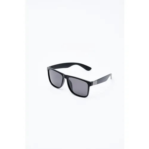 Солнцезащитные очки Polarized, вайфареры, оправа: пластик, спортивные, зеркальные, с защитой от УФ, поляризационные, черный/черный