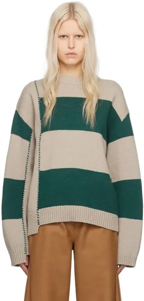 Бежево-зеленый свитер Baha Holzweiler