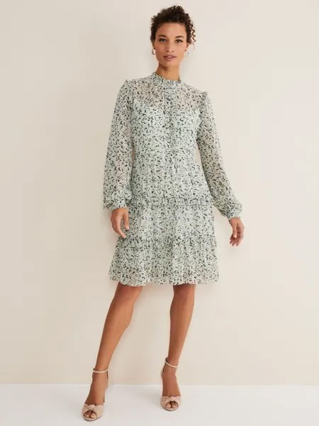 Платье Phase Eight Harlow с цветочным принтом, Eau De Nil/Multi