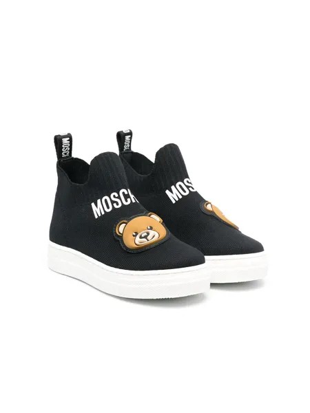 Moschino Kids кроссовки с нашивкой Teddy Bear и логотипом