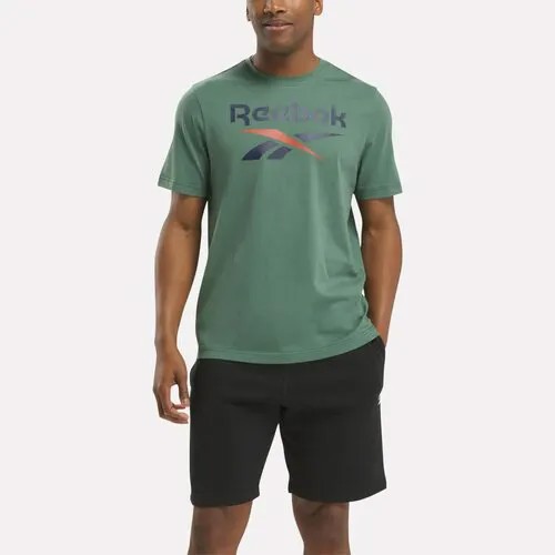 Футболка спортивная Reebok, размер M , зеленый