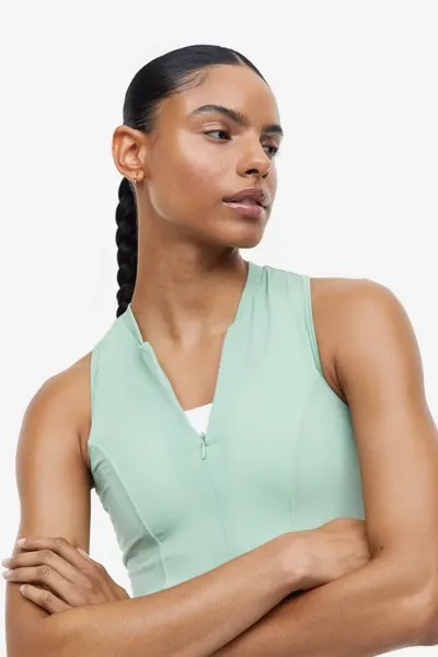 Укороченная спортивная футболка от drymove H&M, зеленый