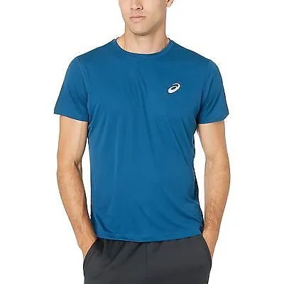 Мужская футболка для бега ASICS Silver с коротким рукавом, Mako Blue, Medium