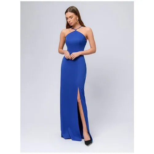 Платье 1001dress, вечернее, макси, размер 50, голубой