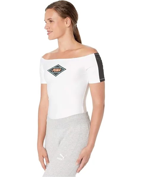 Боди PUMA LuXTG Short Sleeve Bodysuit, цвет Puma White