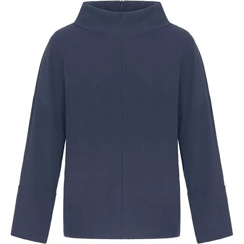 Блуза  Malloni, повседневный стиль, укороченный рукав, размер 44, синий