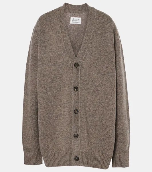 Шерстяной кардиган Maison Margiela, цвет grey/brown
