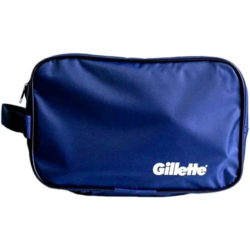 Косметичка Gillette на молнии, 8.9х15.4х24.5 см, ремешок на запястье, водонепроницаемая, синий