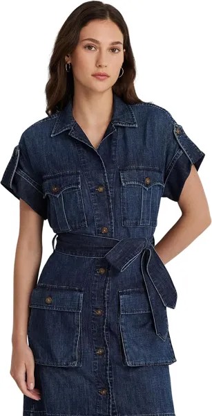 Платье LAUREN Ralph Lauren Petite Belted Denim Shirtdress, цвет Atlas Wash