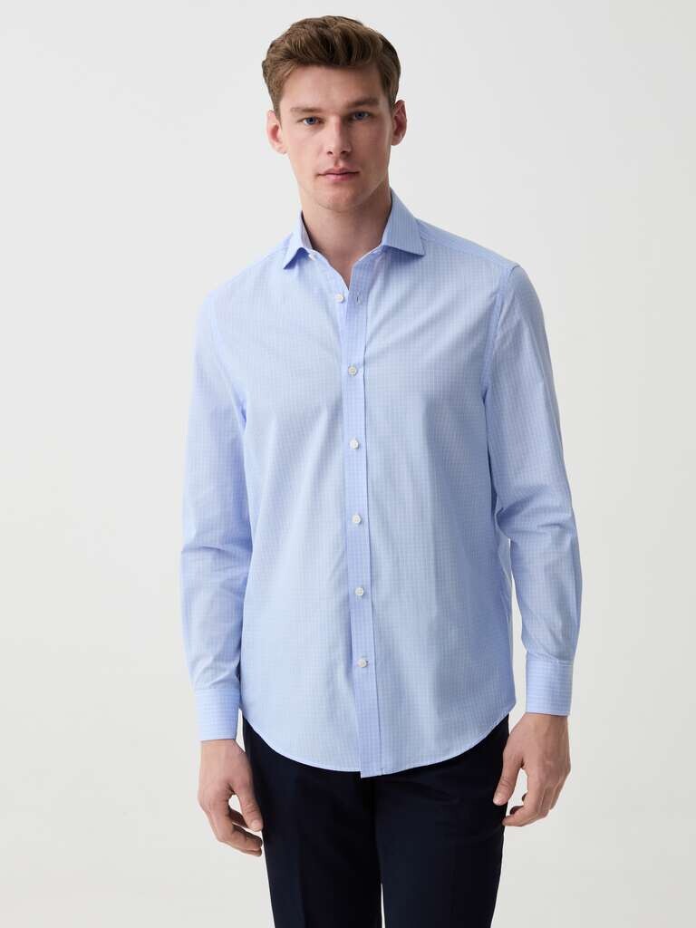 Рубашка стандартного кроя в клетку Ovs, цвет white/light blue