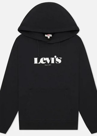 Женская толстовка Levi's Graphic Standard New Logo Hoodie, цвет чёрный, размер L