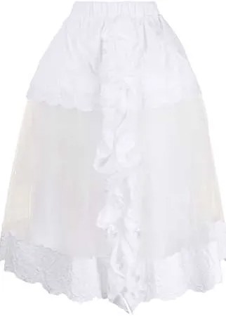 Simone Rocha поплиновая юбка с тюлем
