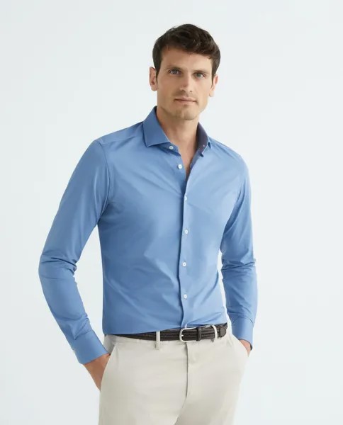 Итальянская мужская спортивная рубашка стандартного кроя Xacus, светло-синий