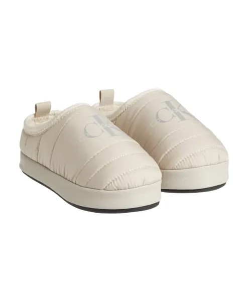 Уютные шикарные женские тапочки Calvin Klein, бежевый