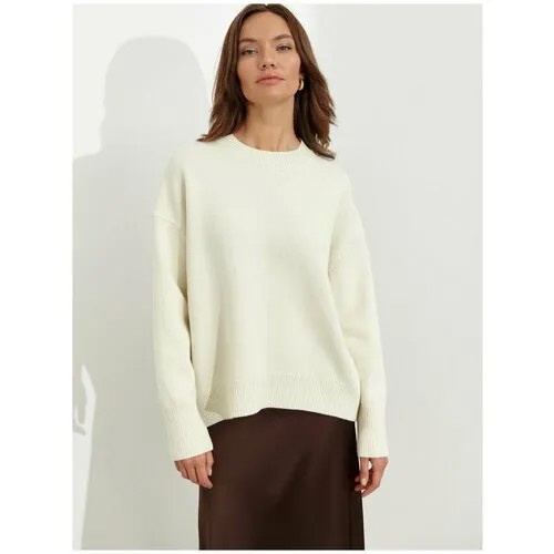 Джемпер look7, длинный рукав, оверсайз, вязаный, размер S/M, серый