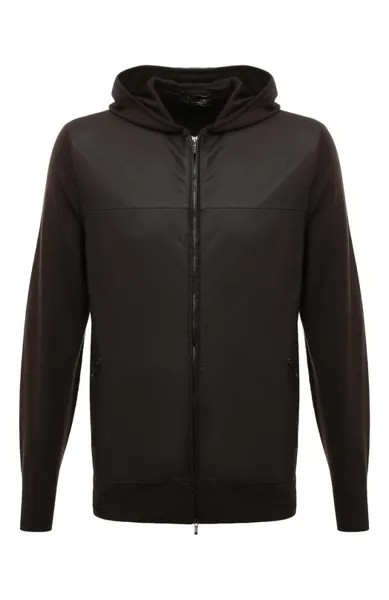 Шерстяной кардиган с кожаной отделкой Loro Piana