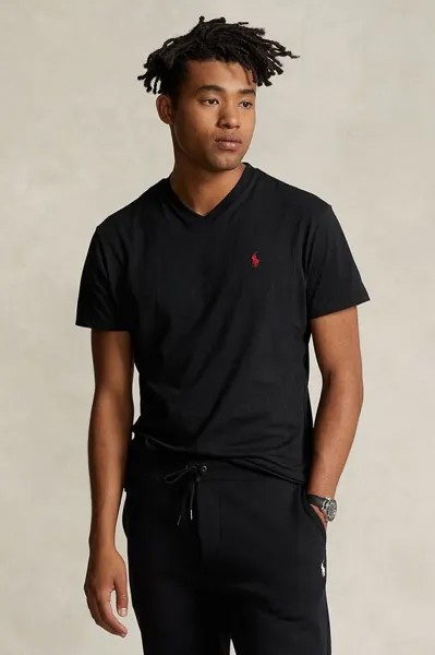 Хлопковая футболка Polo Ralph Lauren, черный