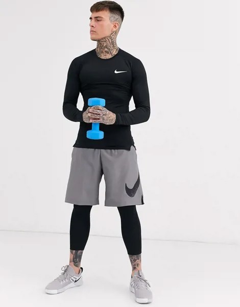 Черный лонгслив Nike Pro Training