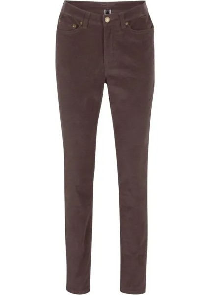 Узкие вельветовые брюки стрейч John Baner Jeanswear, коричневый