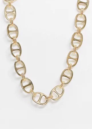 Золотистое массивное ожерелье-цепочка Pieces-Золотистый