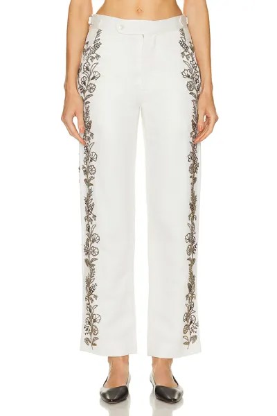 Брюки Bode Beaded Wheat Flower Trouser, кремовый