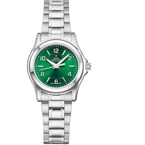 Наручные часы SWISS MILITARY BY CHRONO Chrono Женские SM34003.24 с гарантией, серебряный, зеленый