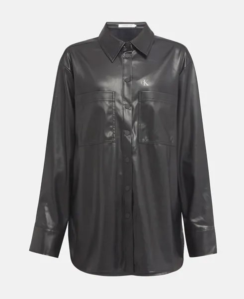 Блузка из кожи Calvin Klein Jeans, черный